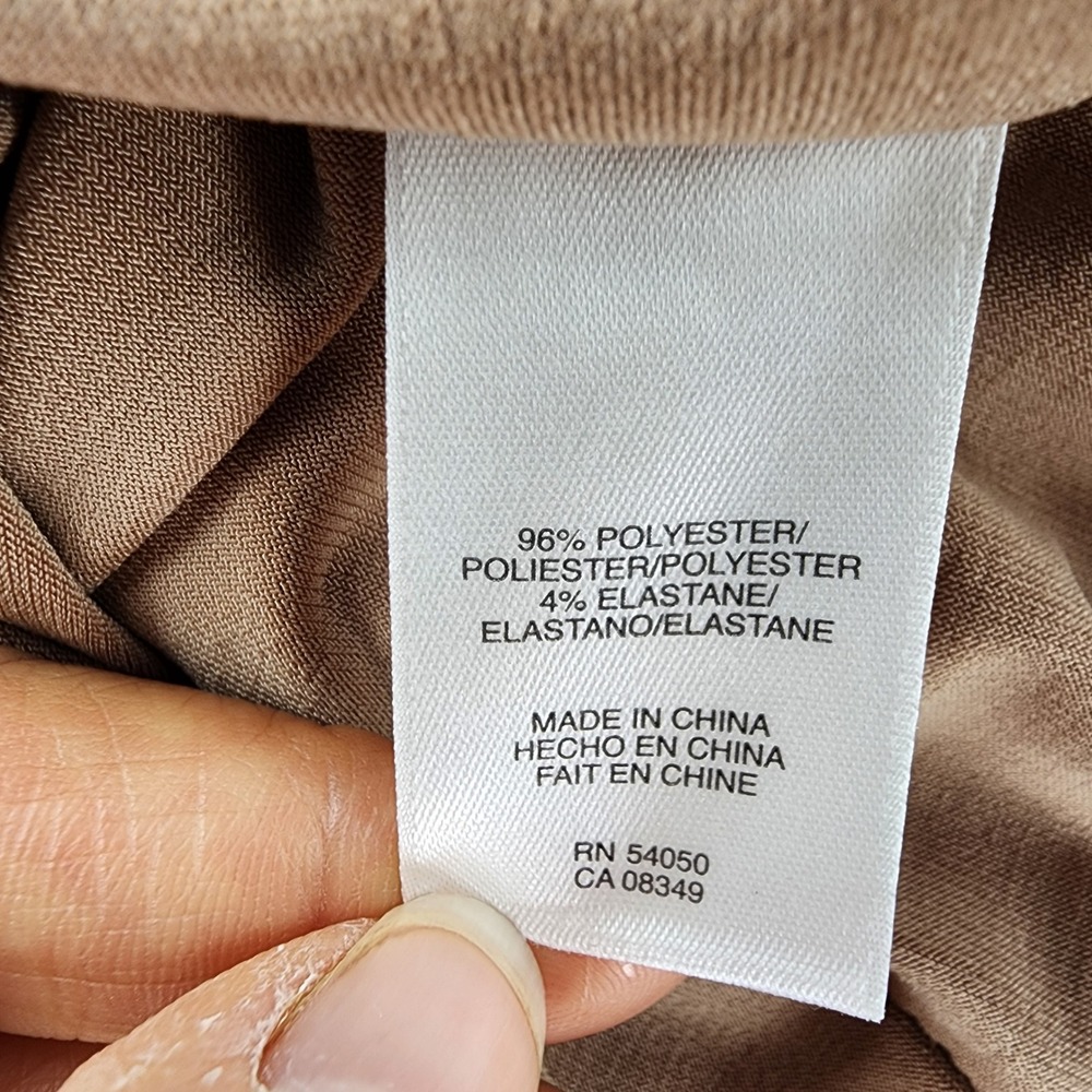 Anne Klein Fit and Flare Dress Women 12 Tan Black Zebra Textured Seersucker - Picture 4 of 12